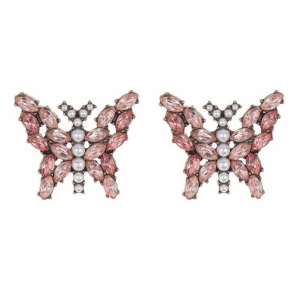 Baublebar Pink Ombre & Pearl Butterly Earrings